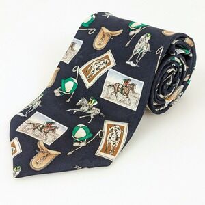 Keeneland Americana Series 100% Silk Horse Racing Mens Neck Tie Equestrian 57"